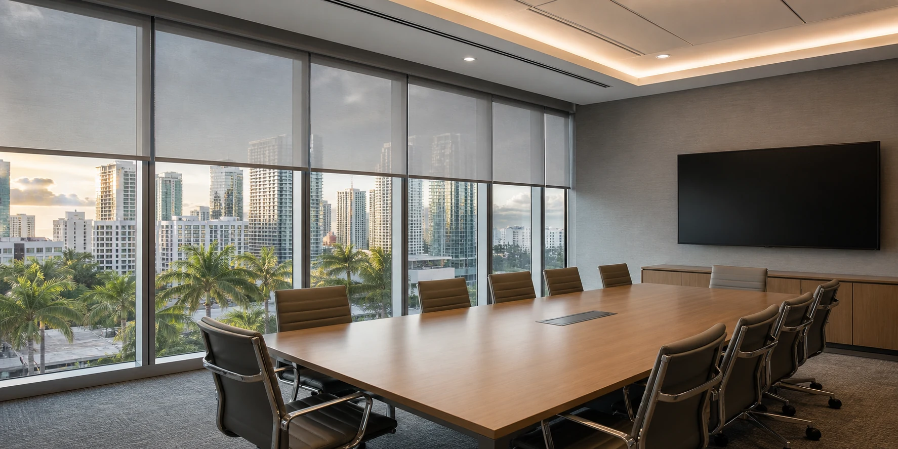 South Florida commercial window treatment concept